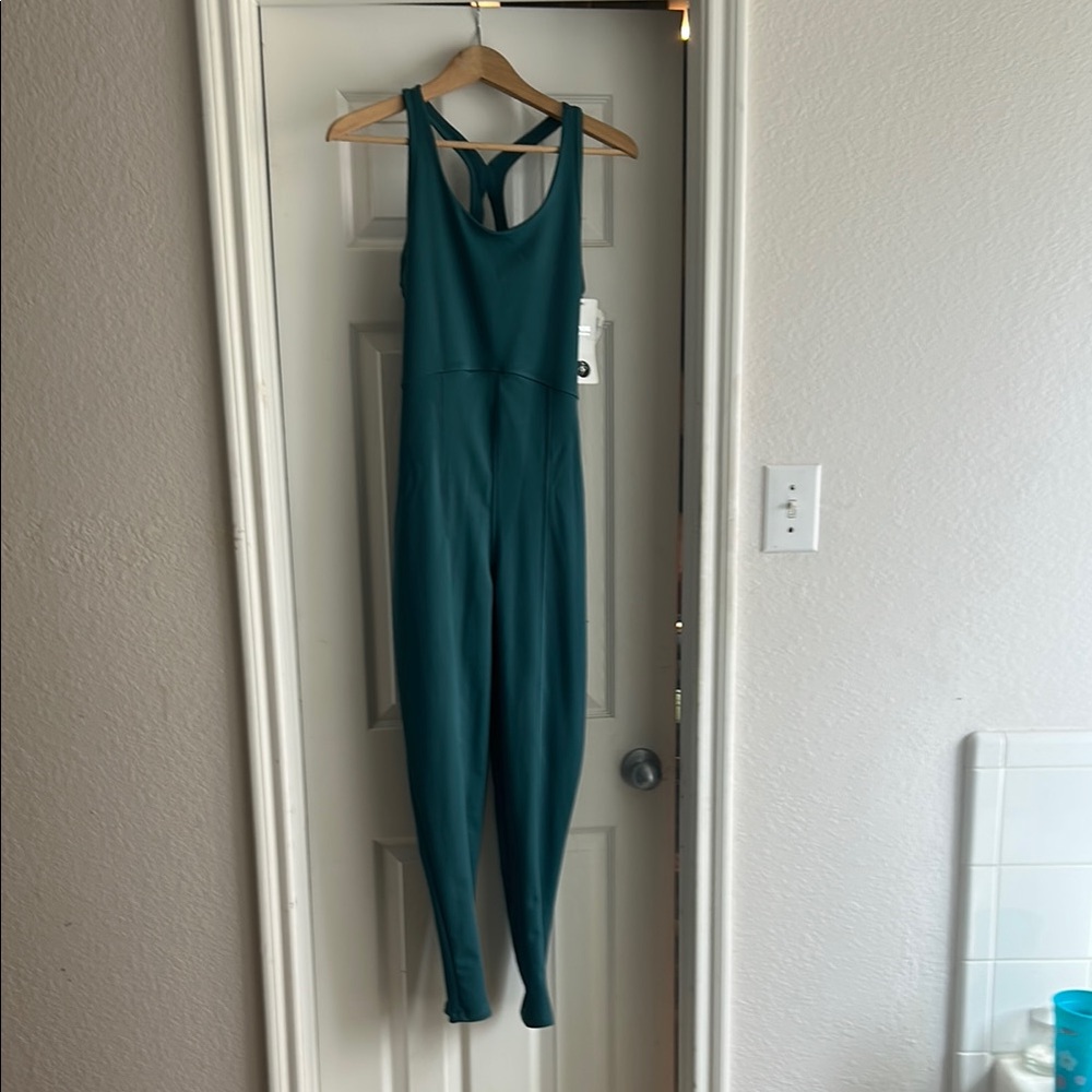 Green Racerback Jumpsuit with Sleek Silhouette